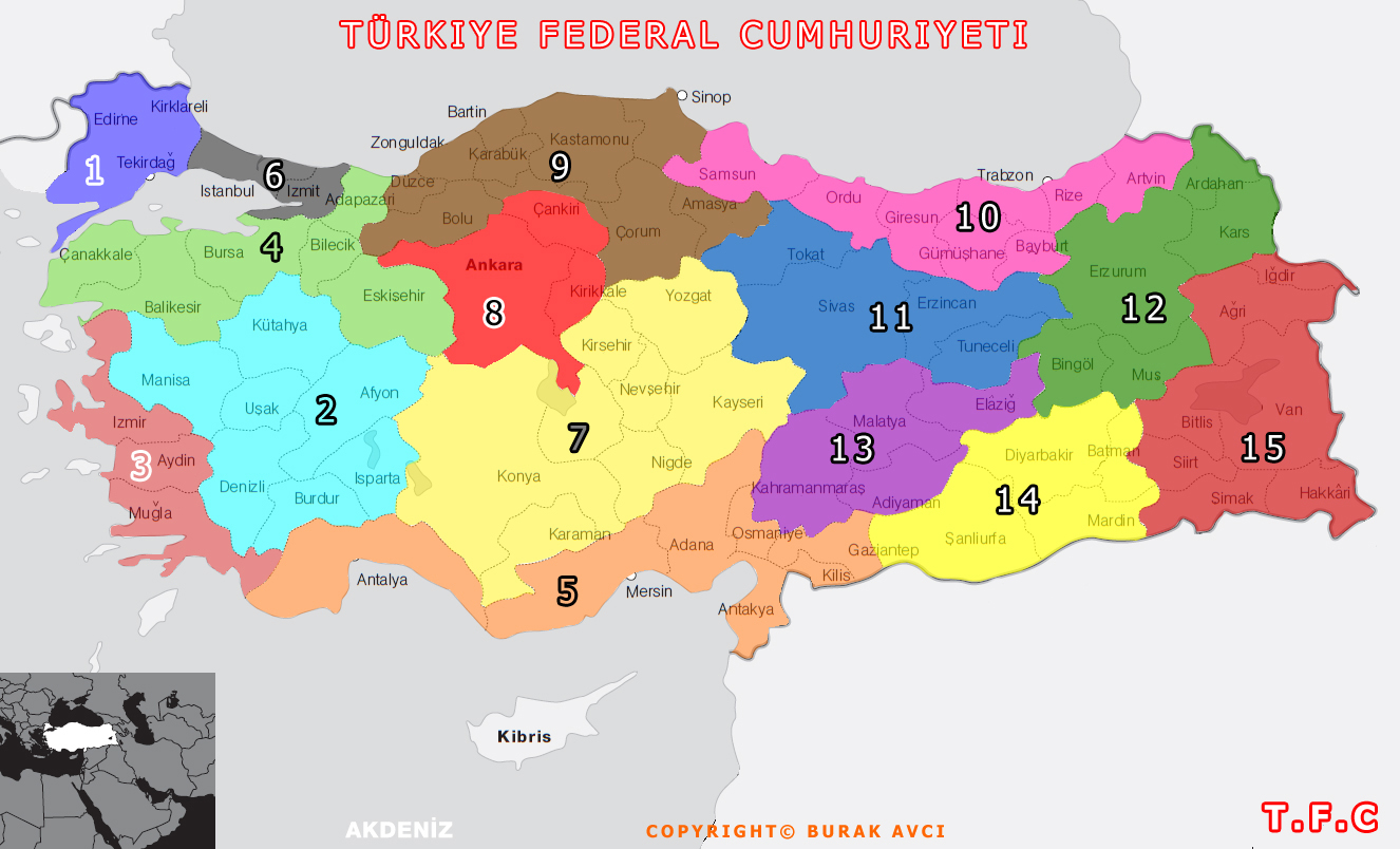 Türkiye Eyalet Haritası - Uludağ Sözlük