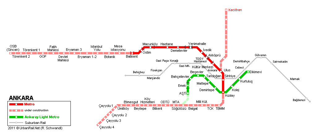 Схема метро анкара